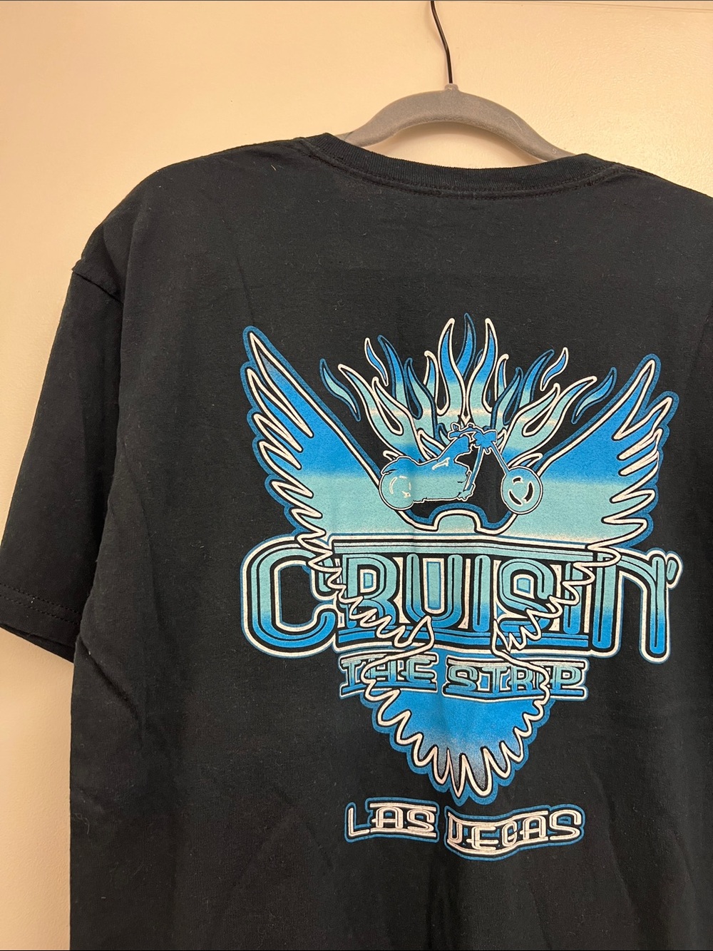 Gildan Crusin The Strip Las Vegas Short-Sleeve Tee Motorcycle Flame Graphic Men